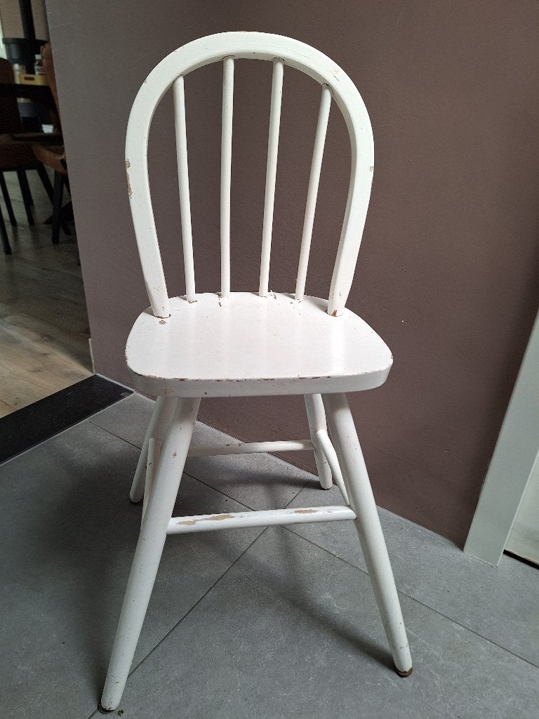 houten stoel kind, Ophalen, Gebruikt, Wit, Eén