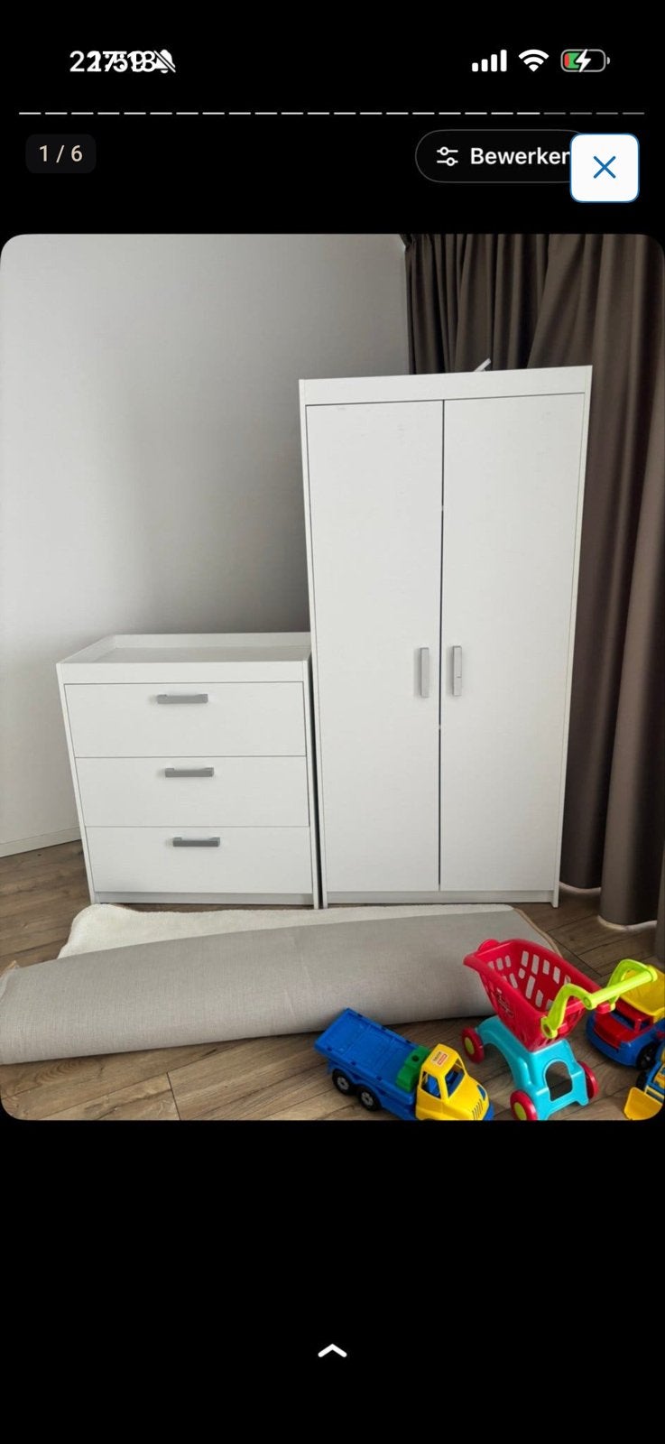 Witte commode en kledingkast set, Kinderen en Baby's, Kinderkamer | Commodes en Kasten, Gebruikt, 50 tot 70 cm, Ophalen of Verzenden