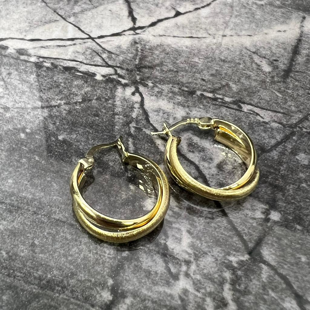 14k gouden oorbellen prachtig model, Ophalen of Verzenden, Zo goed als nieuw