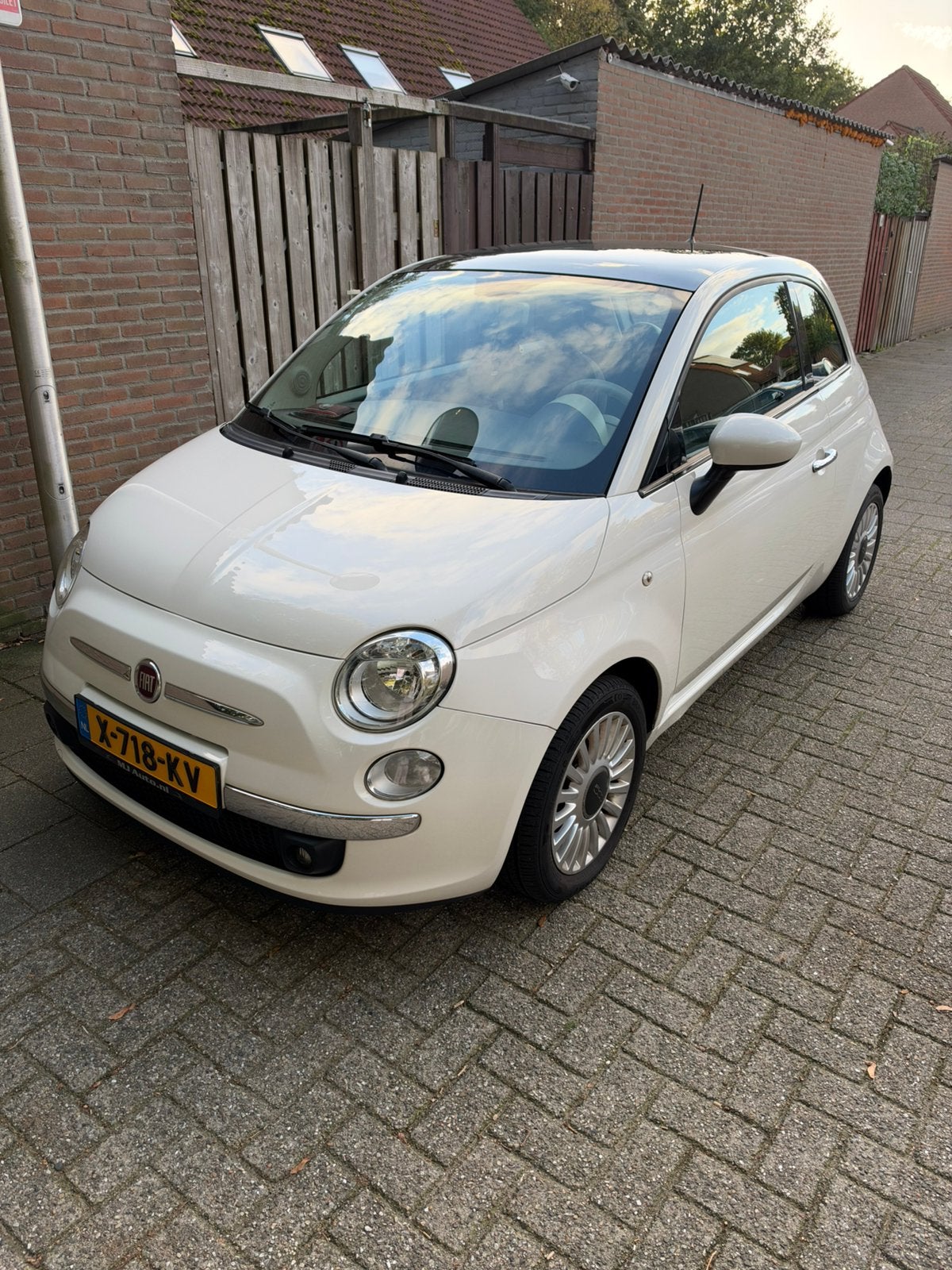 Fiat 500 1.2 2013 | Wit | Panoramadak | Recent APK-gekeurd, Voorwielaandrijving, Panoramadak, 4 cilinders, 840 kg