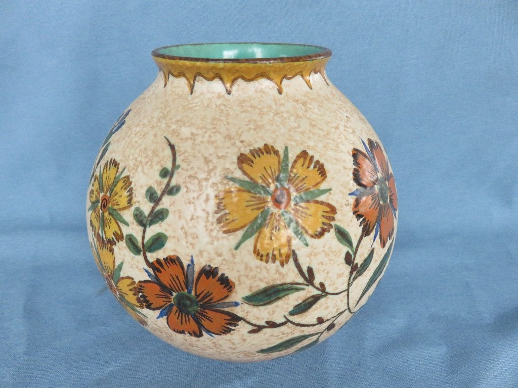 Vaas in gouds plateel – Buenos 1924 – gouda – zuid Holland, Antiek en Kunst, Antiek | Keramiek en Aardewerk, Ophalen of Verzenden