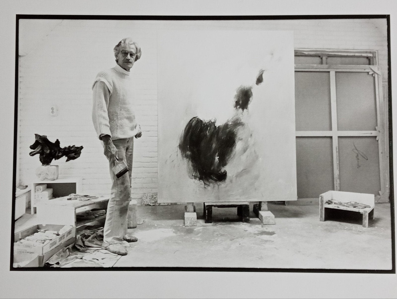 Eugène Brands portretfoto in Atelier -Nico Koster, Antiek en Kunst, Ophalen of Verzenden