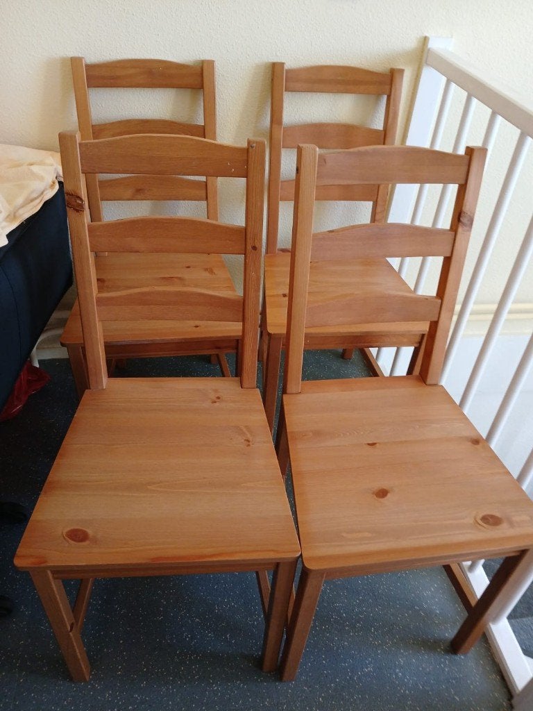 4  IKEA JOKKMOKK eetkamerstoelen  – Houten stoelen, Ophalen, Gebruikt, Bruin, Vier