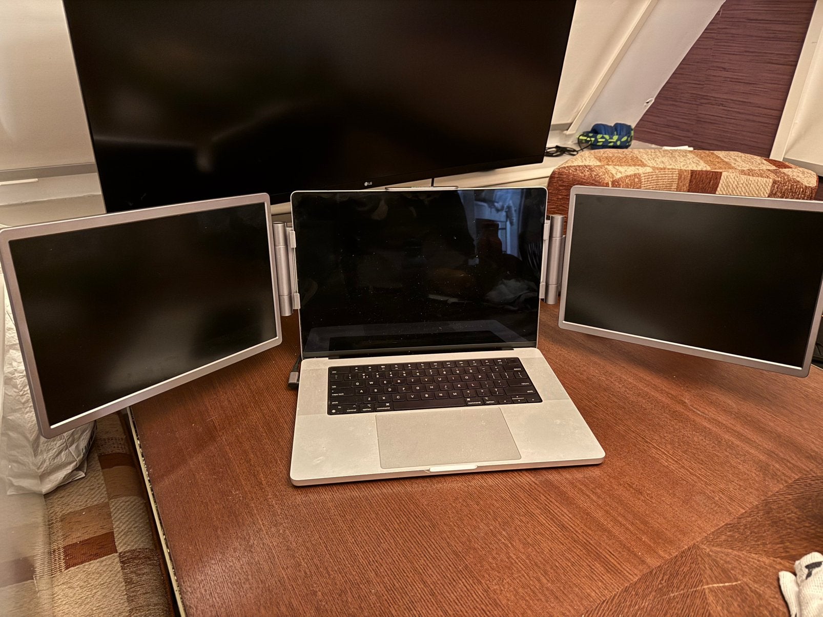 Portable Tri - Screen monitor voor laptop. Dual screen, Computers en Software, Ophalen, IPS, Full HD, Zo goed als nieuw