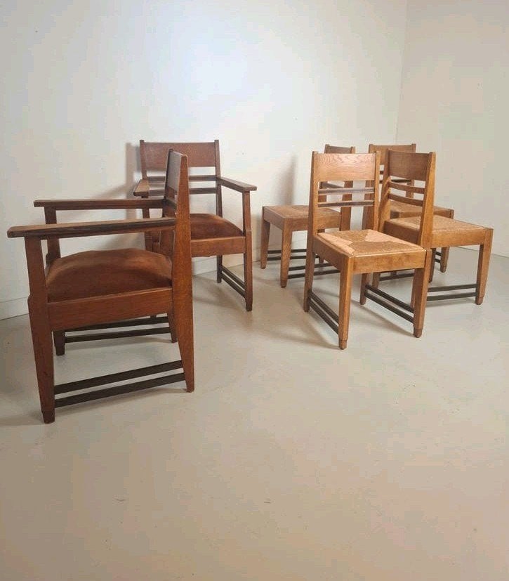 Set van 6 Art Deco Stoelen LOV Oosterbeek Amsterdamse School, Antiek en Kunst, Ophalen of Verzenden
