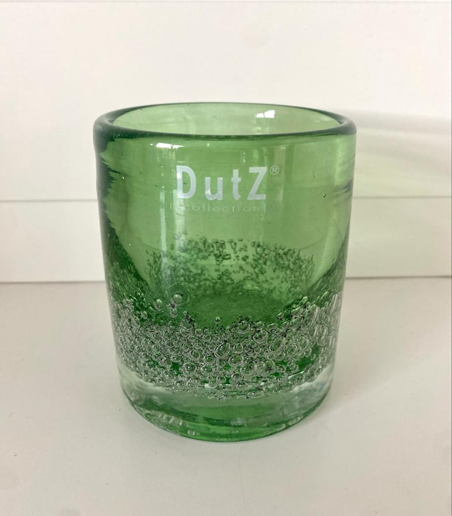 DutZ Collection Groen Glas Windlicht/Vaasje, Ophalen of Verzenden, Zo goed als nieuw