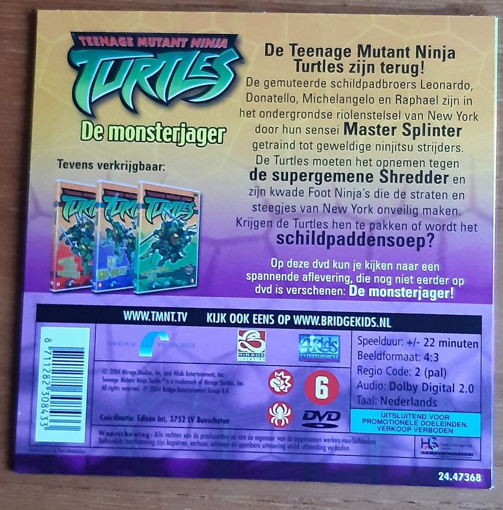 Teenage Mutant Ninja Turtles - De monsterjager DVD, Tekenfilm, Overige soorten, Zo goed als nieuw, Vanaf 6 jaar