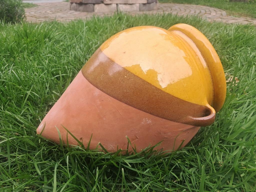 Italiaanse/ Franse stijl pot terracotta bruin oker geel, Dieren en Toebehoren, Bijen