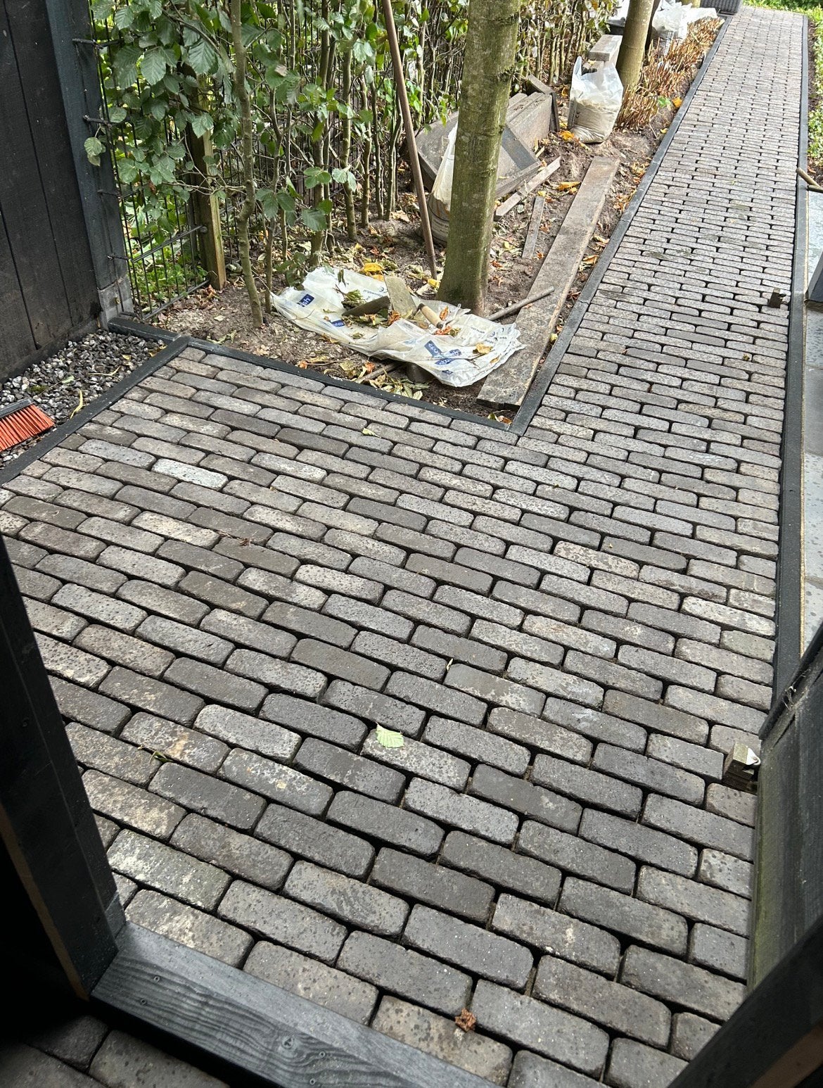 Dikformaat gebakken klinkers antracietkleurig, Overige materialen, Gebruikt, Klinkers, Ophalen of Verzenden