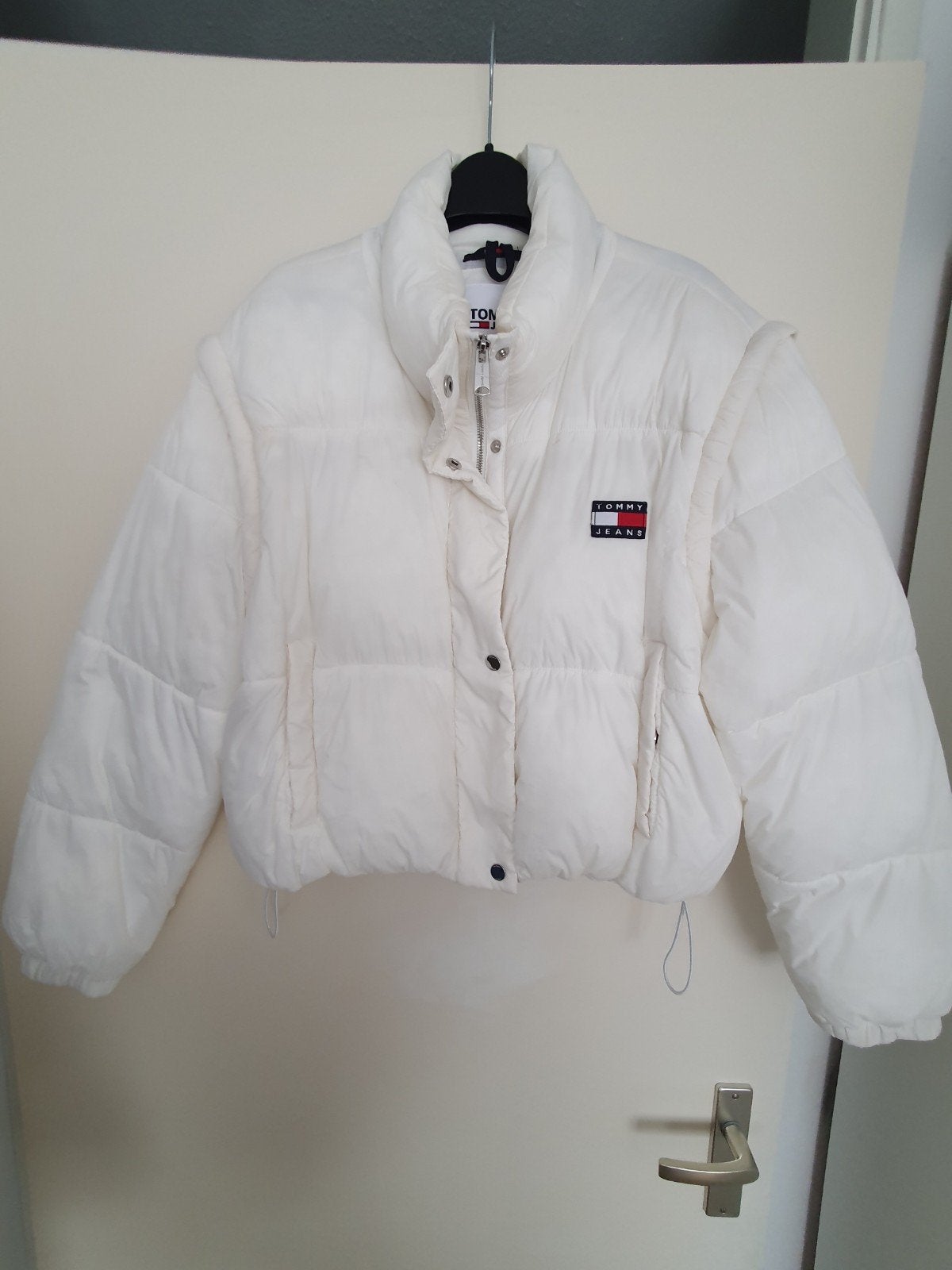 Tommy Jeans Puffer Jas - Wit - Maat XL, Wit, Maat 46/48 (XL) of groter, Ophalen of Verzenden, Zo goed als nieuw