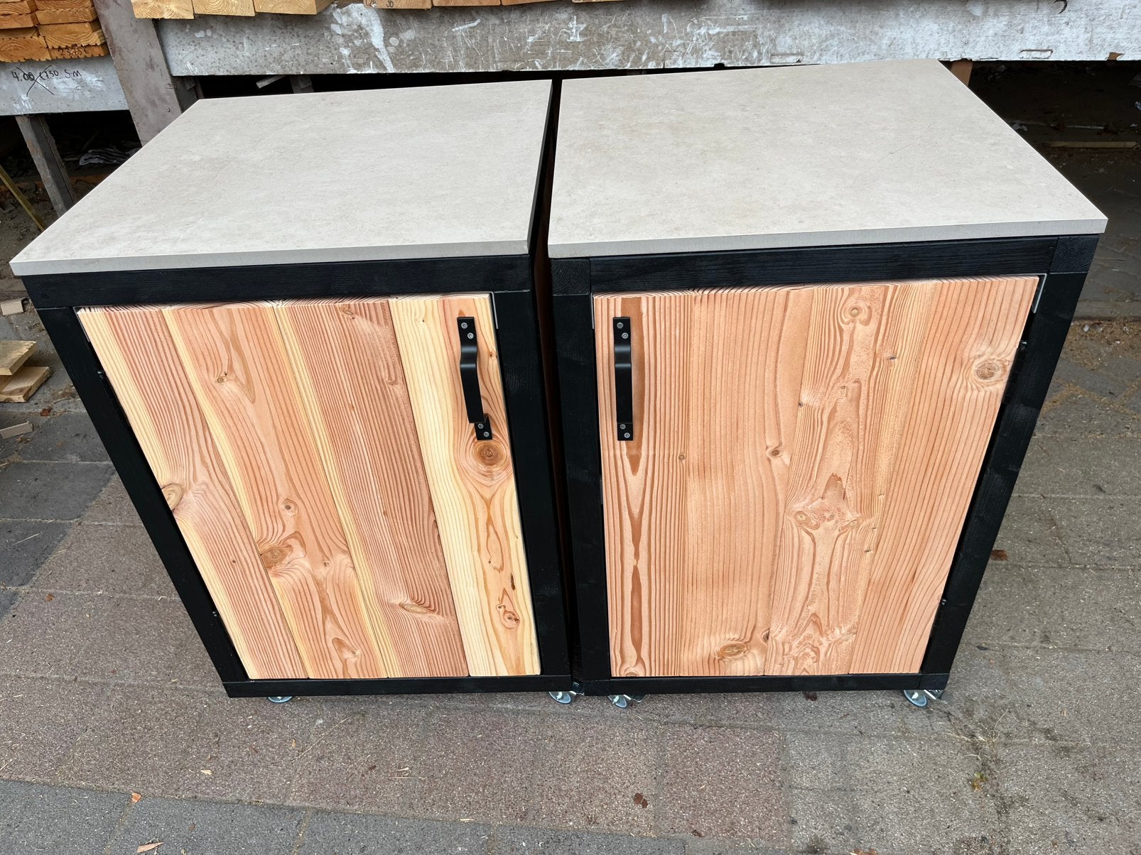 Buitenkeuken, buitenkasten van douglas hout , keramisch blad, Ophalen, Nieuw