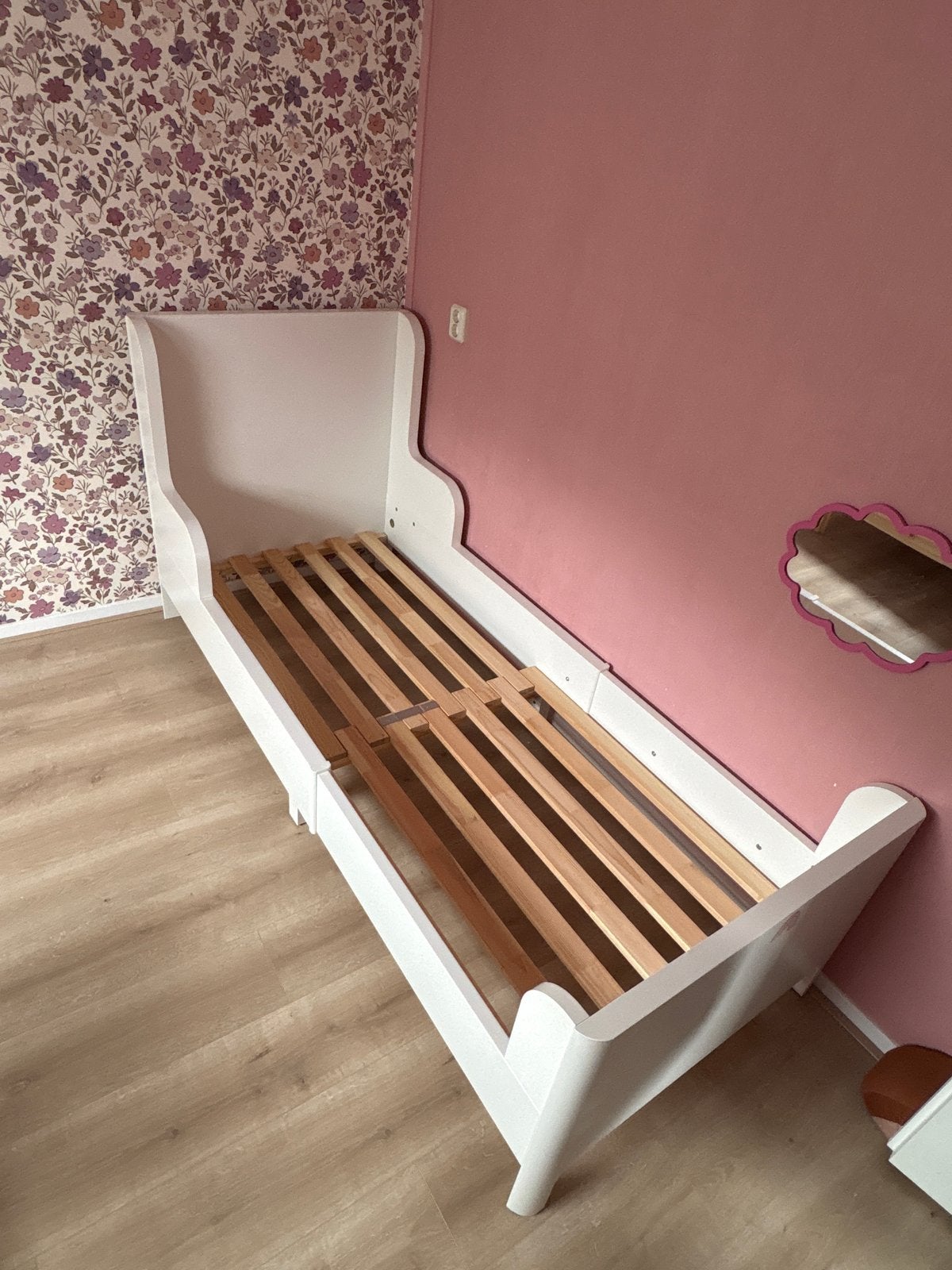 IKEA Busunge meegroeibed - wit, Ophalen, Gebruikt, 70 tot 85 cm, Lattenbodem
