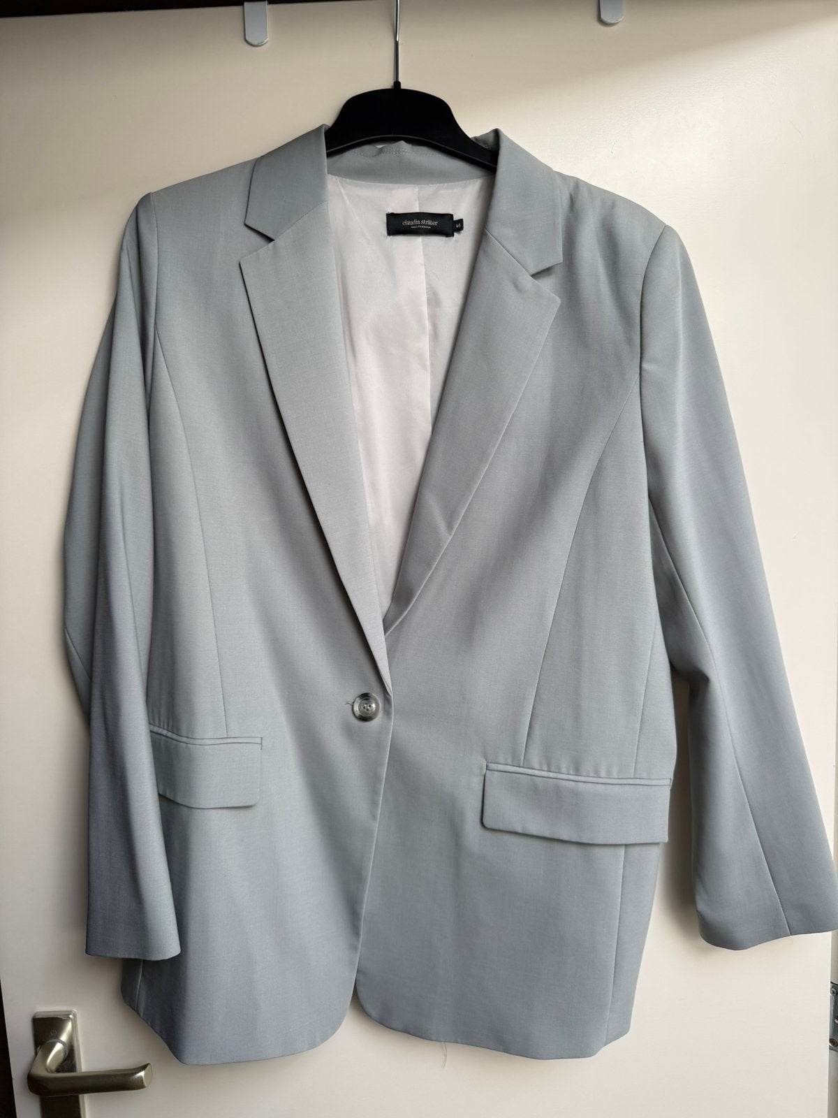 Claudia strater grijze blazer maat 46 zgan colbert jasje jas, Ophalen of Verzenden, Zo goed als nieuw, Maat 46/48 (XL) of groter