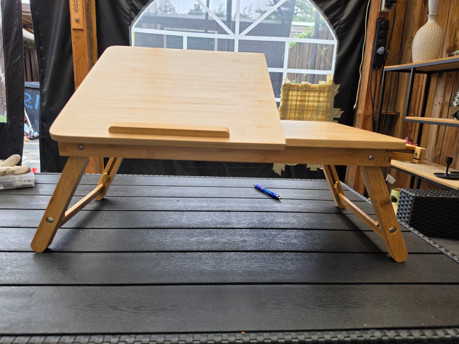 Nieuwe bamboe laptoptafel voor in bed, Computers en Software, Ophalen of Verzenden, Nieuw