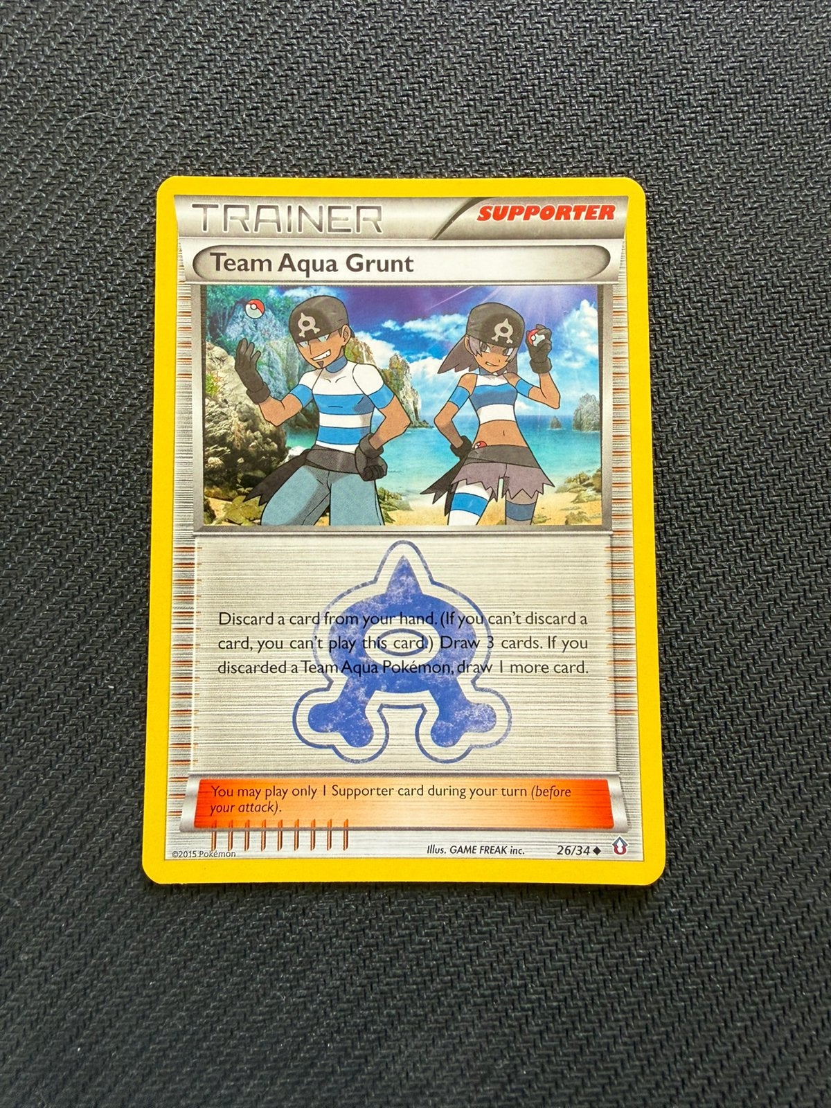 Team Aqua Grunt 26/34 Double Crisis Pokemon, Ophalen, Nieuw, Losse kaart
