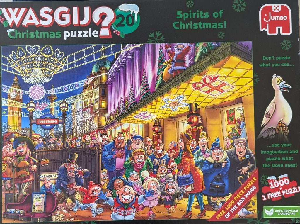 Wasgij kerstpuzzel, Ophalen of Verzenden, 500 t/m 1500 stukjes, Zo goed als nieuw, Legpuzzel