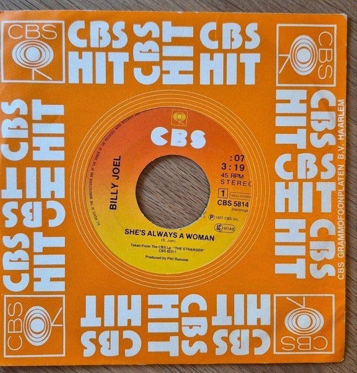 Billy Joel - She's Always a Woman/ movin out (Vinyl Single), Gebruikt, 7 inch, Ophalen of Verzenden, Pop