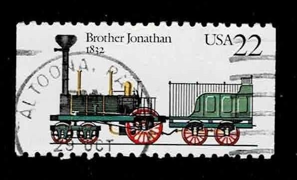postzegel 1791 USA trein Brother Jonathan 1832, Ophalen of Verzenden, Gestempeld, Noord-Amerika