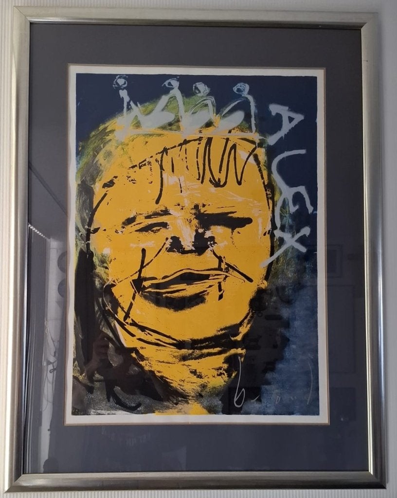 Herman Brood zeefdruk Alex, Met glas, Ophalen, Zeefdruk
