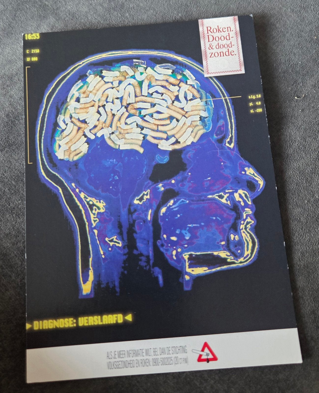 Roken Doodzonde - Diagnose Verslaafd, Verzamelen, Ansichtkaarten | Themakaarten, Ongelopen, 1980 tot heden, Overige thema's, Verzenden