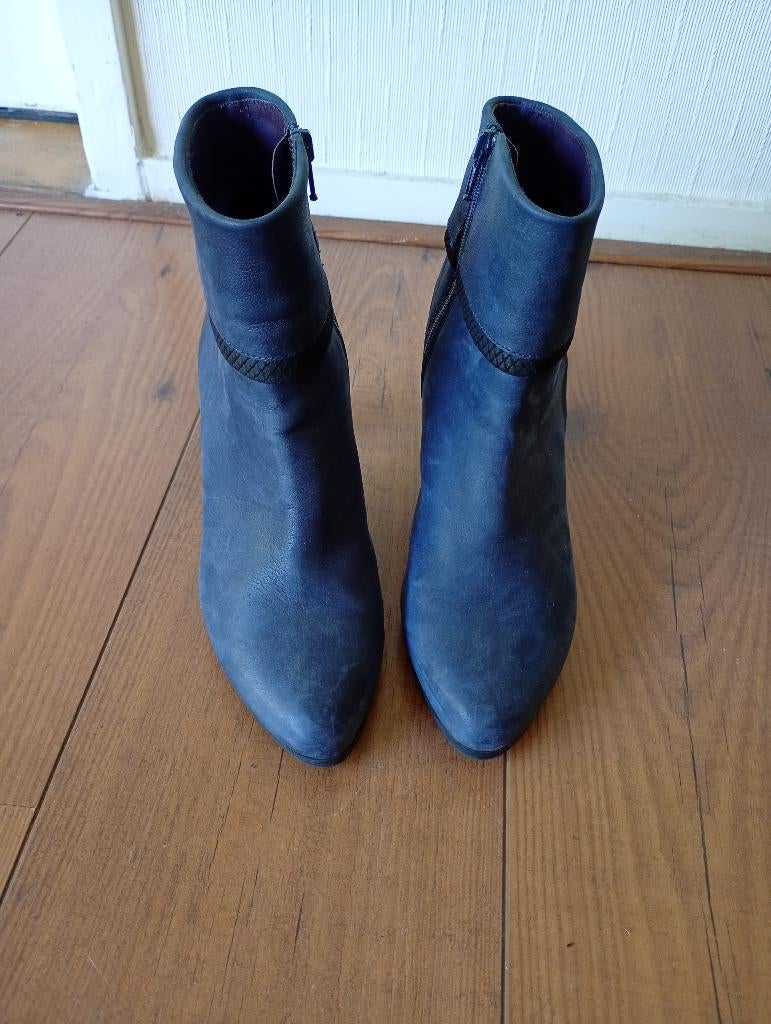 Blauwe enkellaarsjes mt 38, Blauw, Lage of Enkellaarzen, Ophalen of Verzenden, Zo goed als nieuw