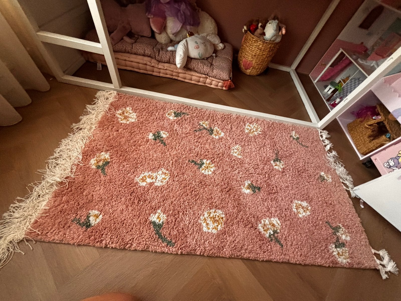 Roze tapijt Rugvista - Zo goed als nieuw ook in het groen, Ophalen, 100 tot 150 cm, Zo goed als nieuw, Roze