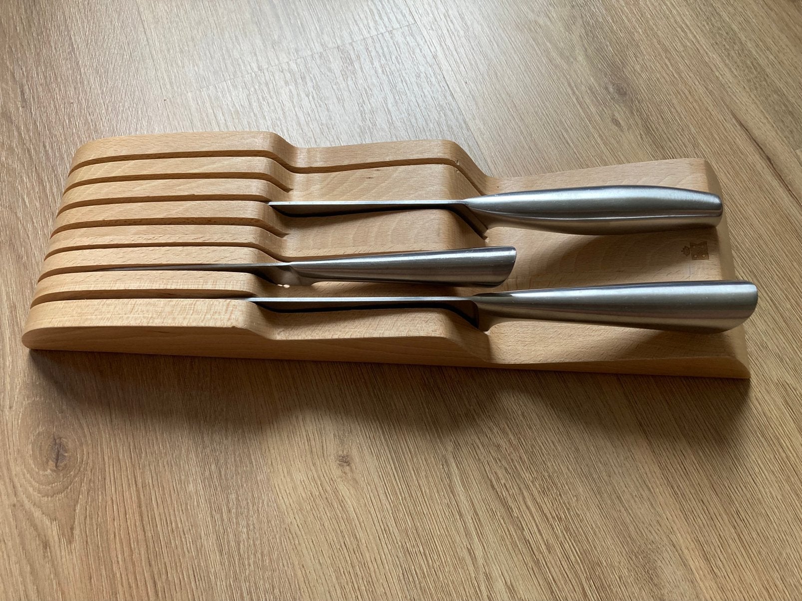 BK Messenblok voor in lade beuken, Ophalen, Zo goed als nieuw, BK, Hout