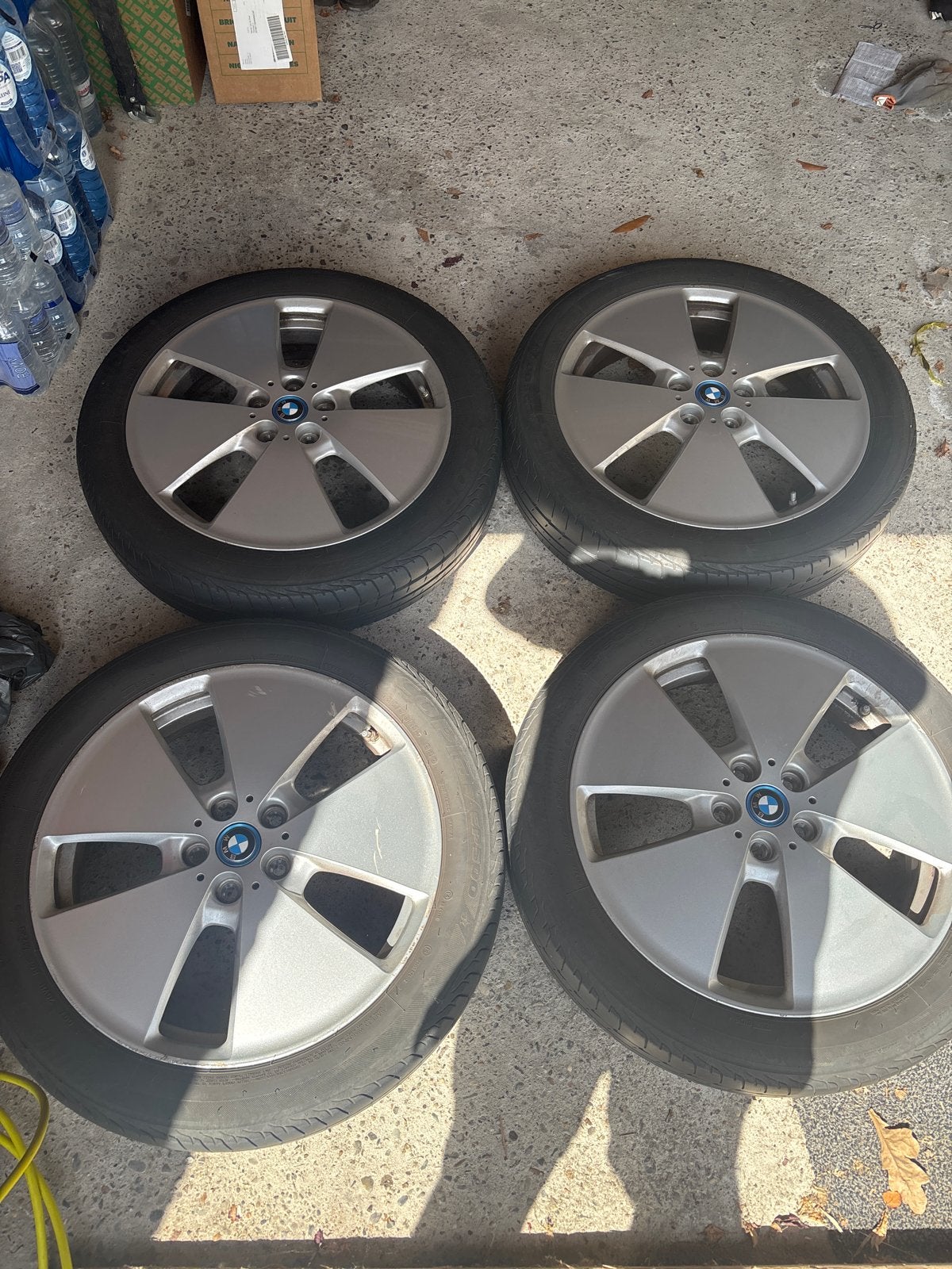 BMW i3 velgen met Bridgestone zomerbanden 155/70R19, Gebruikt, 155 mm, Banden en Velgen, Personenwagen