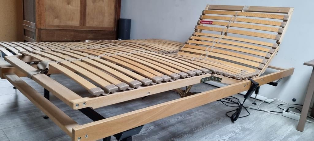 2 x electrisch verstelbare lattenbodem 90x220, Huis en Inrichting, Ophalen, Gebruikt, 90 cm, Tweepersoons