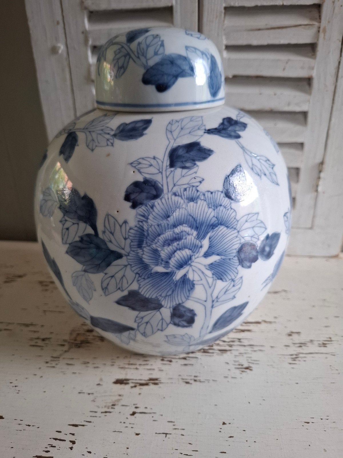 Blauw witte grote oude gemberpot Chinees, Antiek en Kunst, Antiek | Vazen, Ophalen of Verzenden