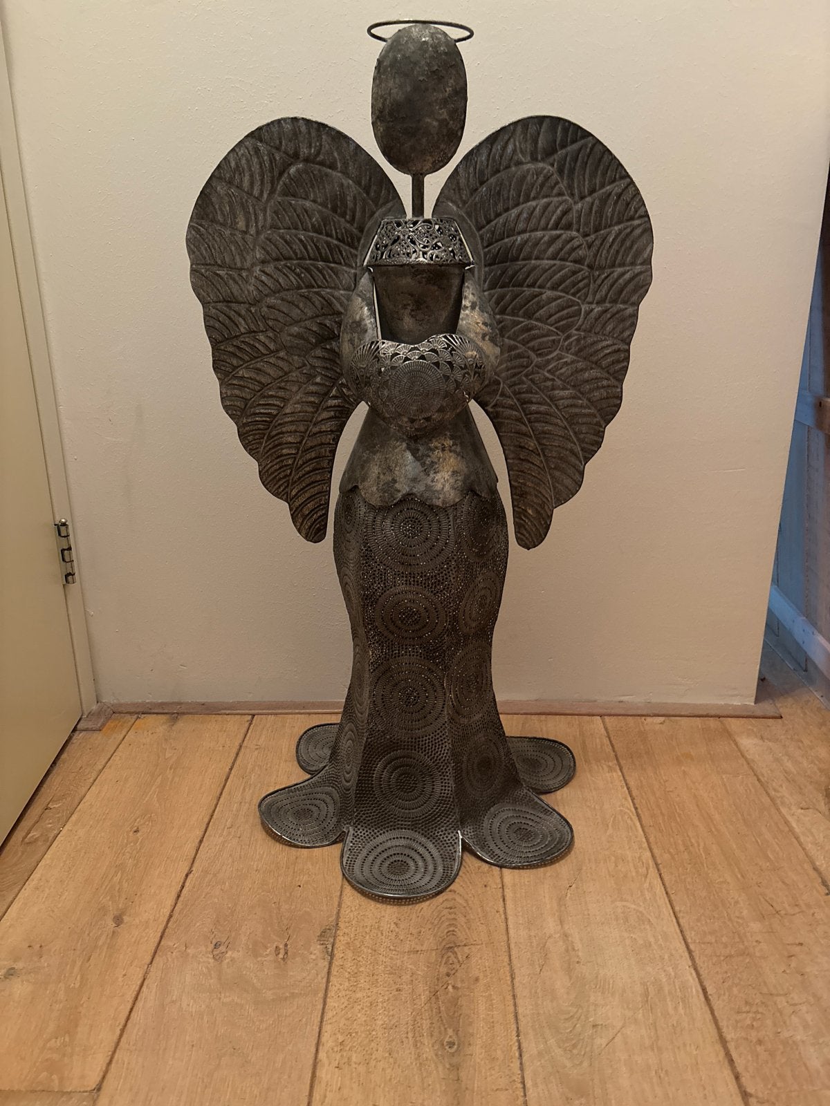 Grote metalen engel - Unieke decoratie, Huis en Inrichting, Vintage, Ophalen of Verzenden, Zo goed als nieuw, Metaal