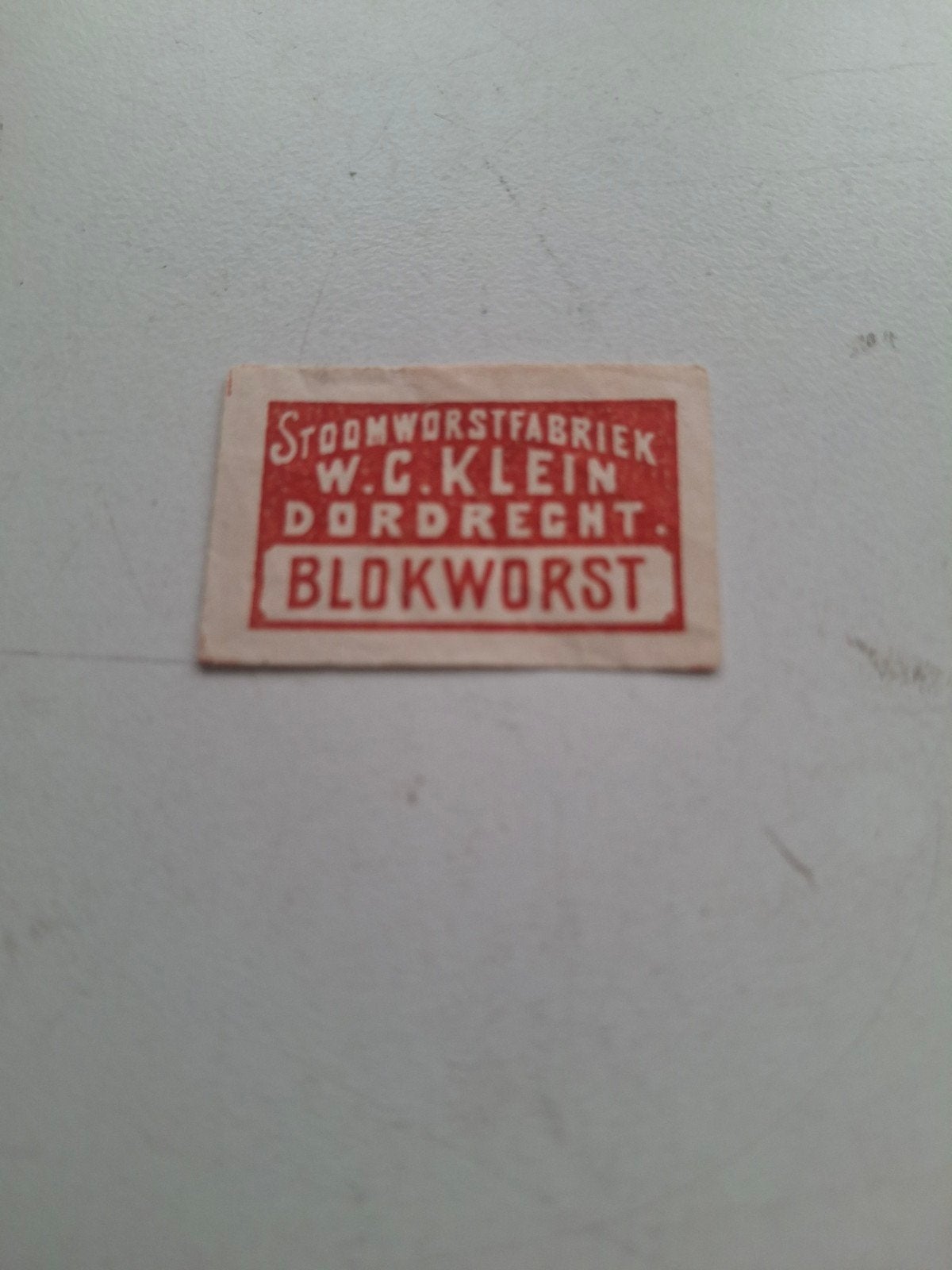 sluitzegel WC.Klein blokworst, Ophalen of Verzenden
