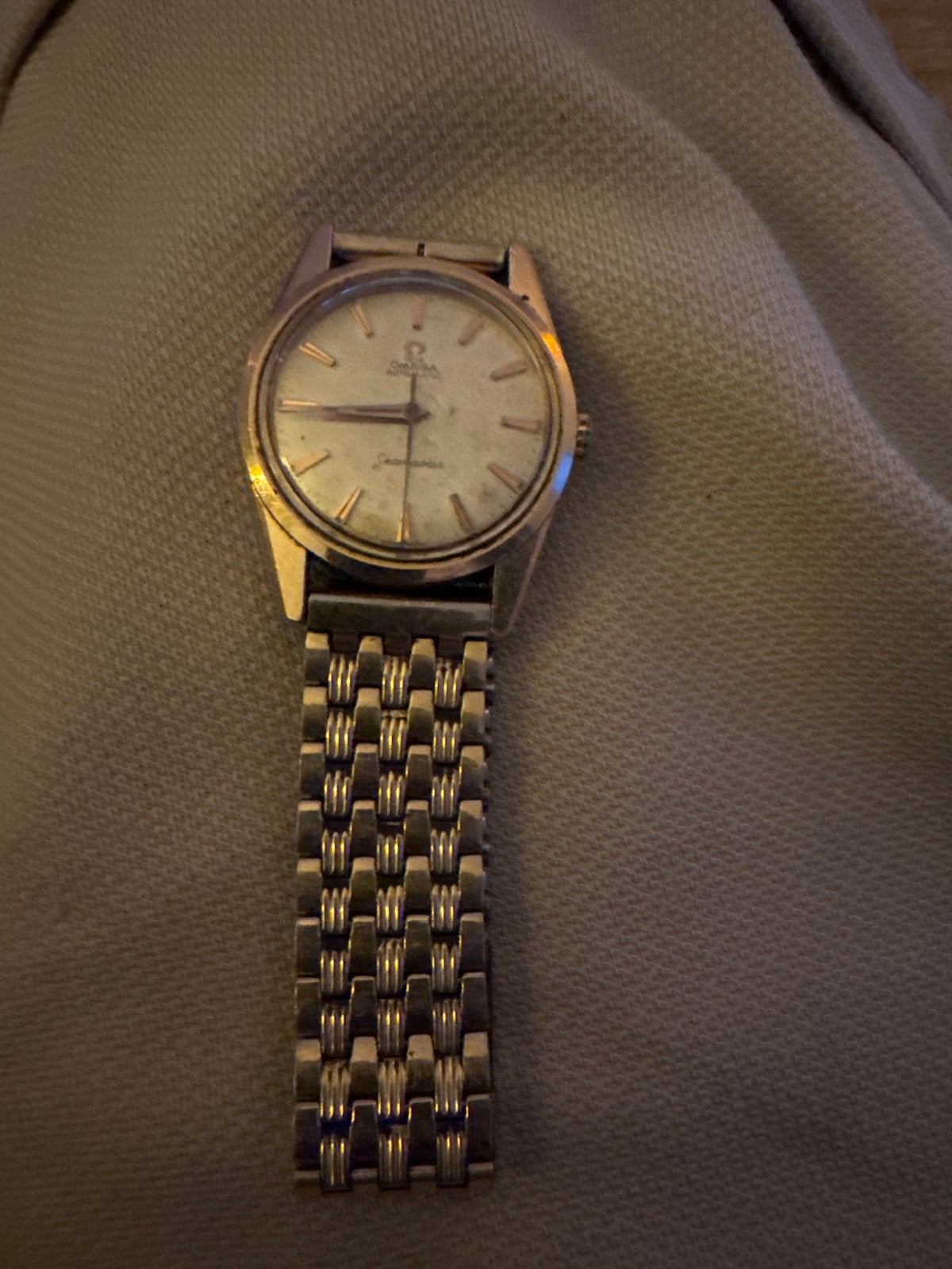 Vintage Omega Seamaster Polshorloge - Verguld Staal, Sieraden, Tassen en Uiterlijk, Horloges | Antiek, Staal, Met bandje, Polshorloge