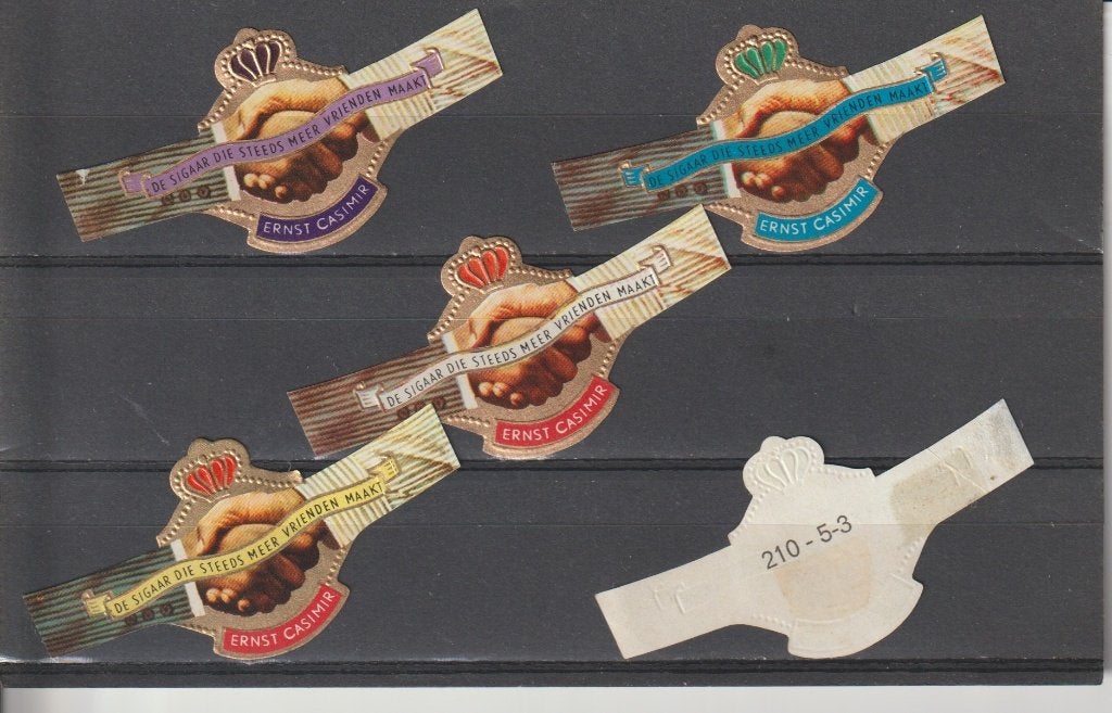 reeks 475  ernst casimir   1-5   sigarenbanden, Ophalen of Verzenden, Zo goed als nieuw, Sigarenbandjes