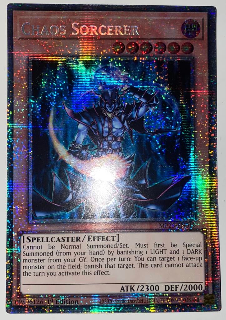 Yu-Gi-Oh! Chaos Sorcerer MP25 1st Ed Starlight Rare !, Ophalen of Verzenden, Zo goed als nieuw, Losse kaart, Foil