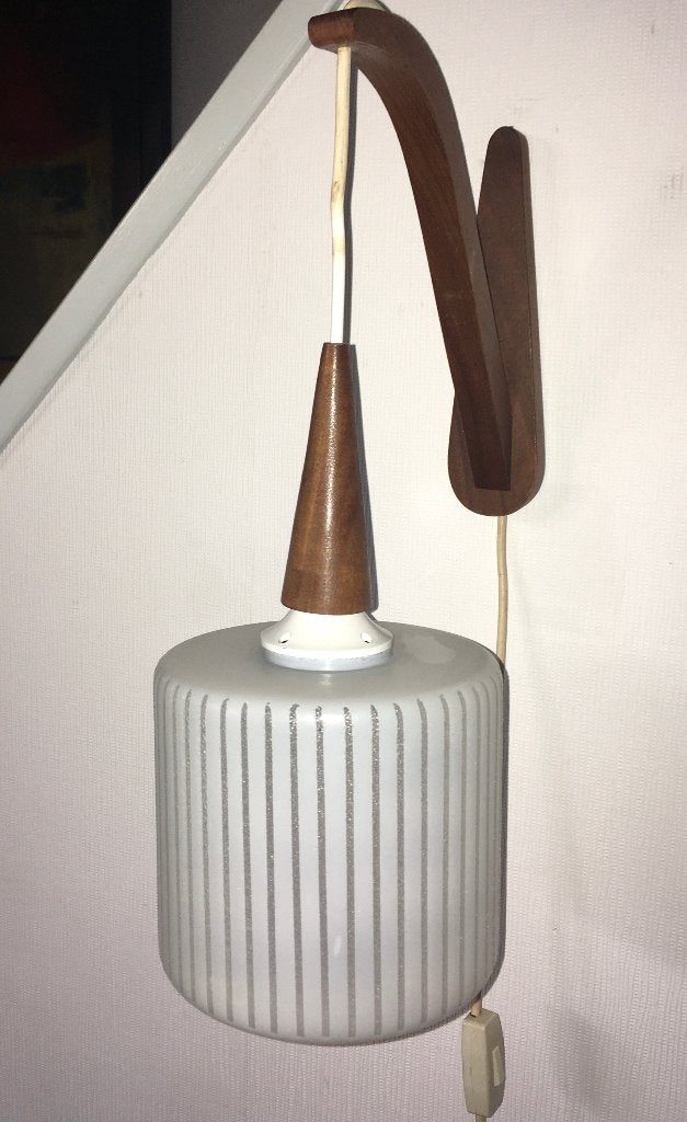 Vintage wandlamp, Gebruikt, Wandlamp, Glas, E27 (groot)