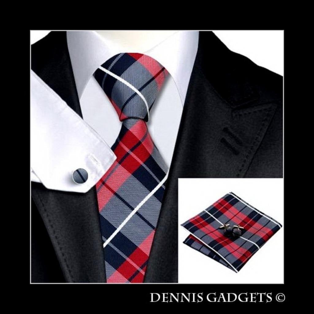 Dennis Gadgets: 100 % zijden stropdas ( 3 delig !! ) DG 0342, Ophalen of Verzenden, Nieuw, Rood, Met patroon