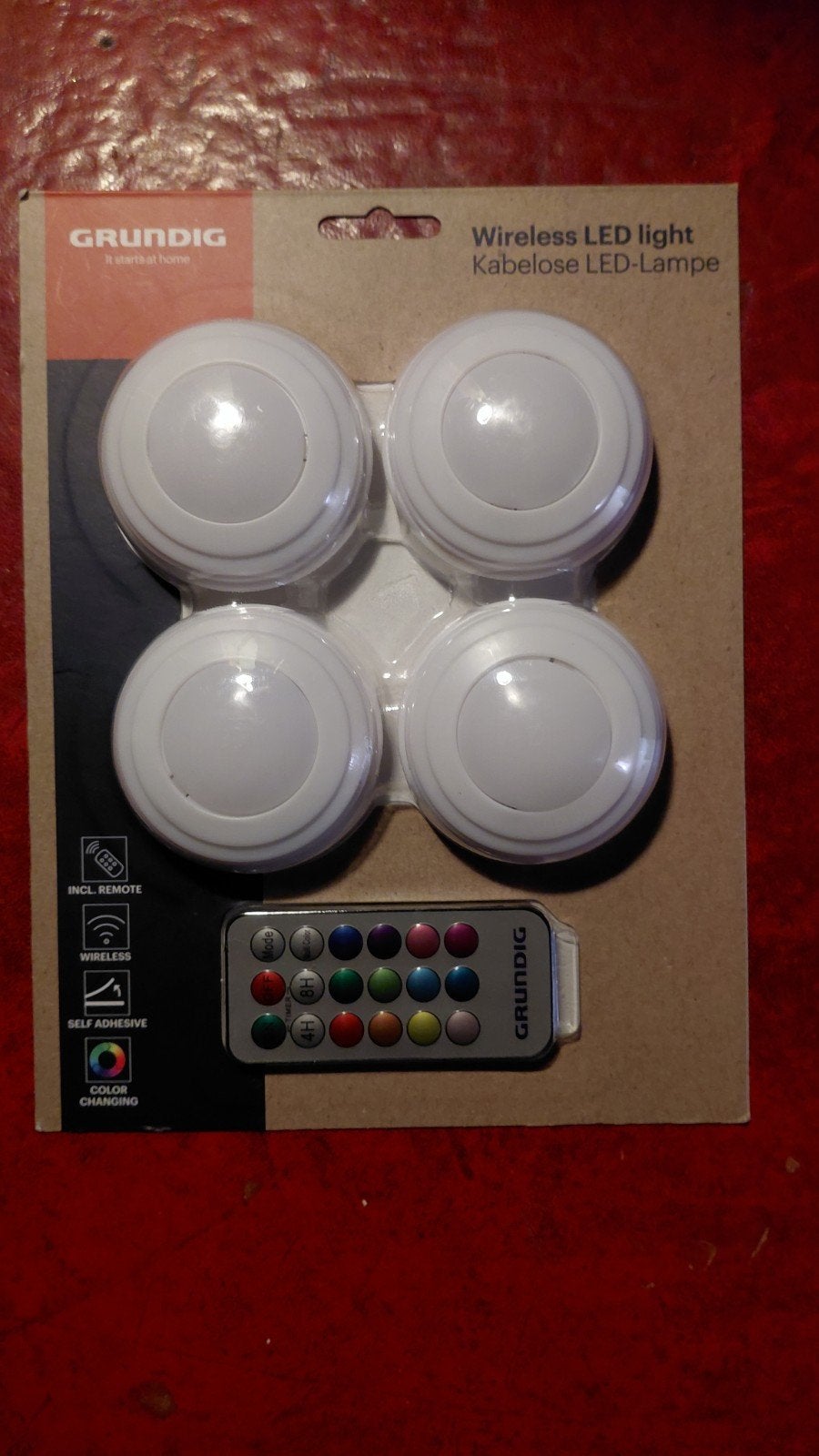 Grundig Draadloze LED Lampen met Afstandsbediening (4 stuks), Ophalen of Verzenden