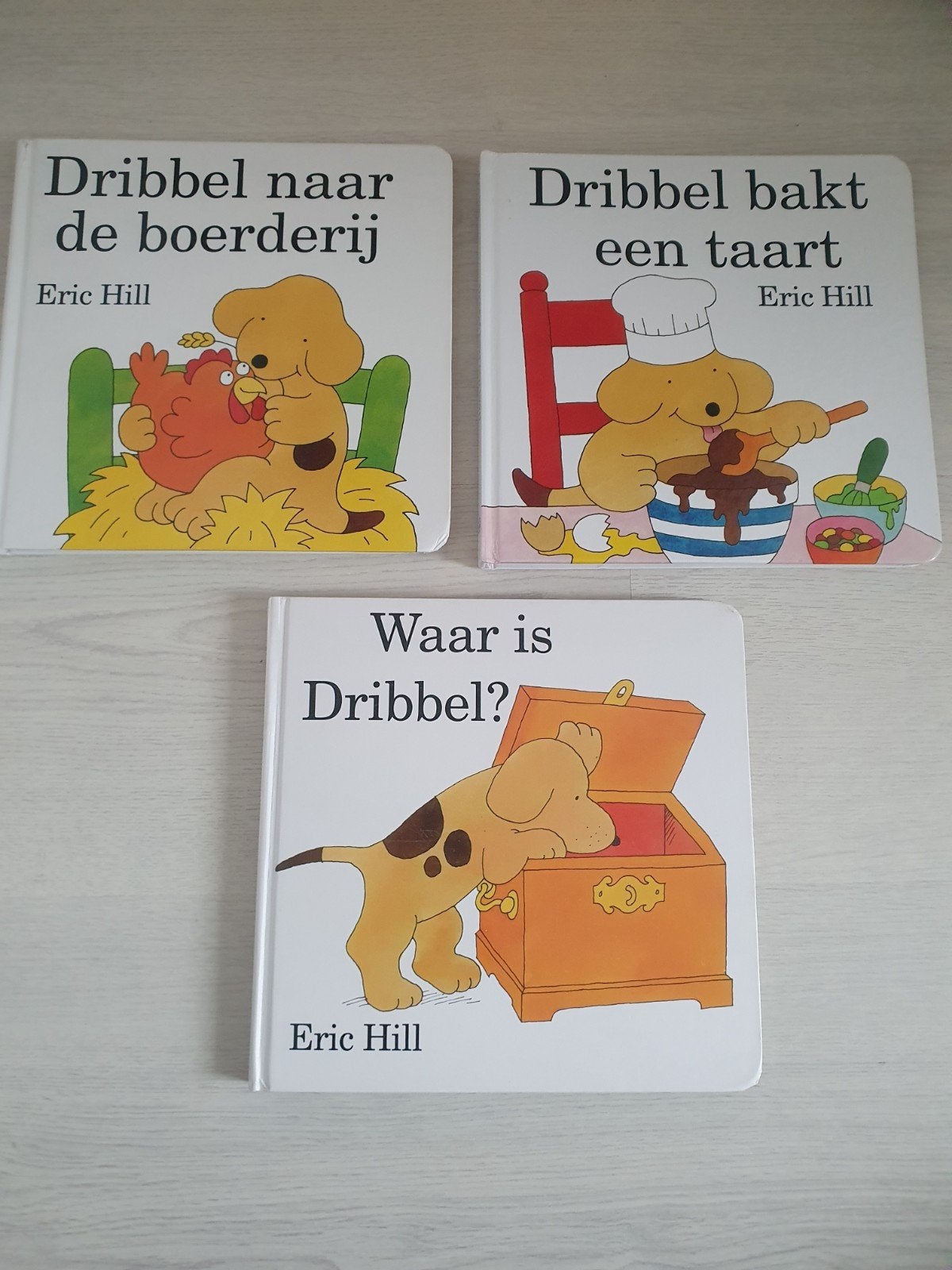 Dribbel boekjes - set van 3, Ophalen of Verzenden, Zo goed als nieuw, Eric Hill, Uitklap-, Voel- of Ontdekboek
