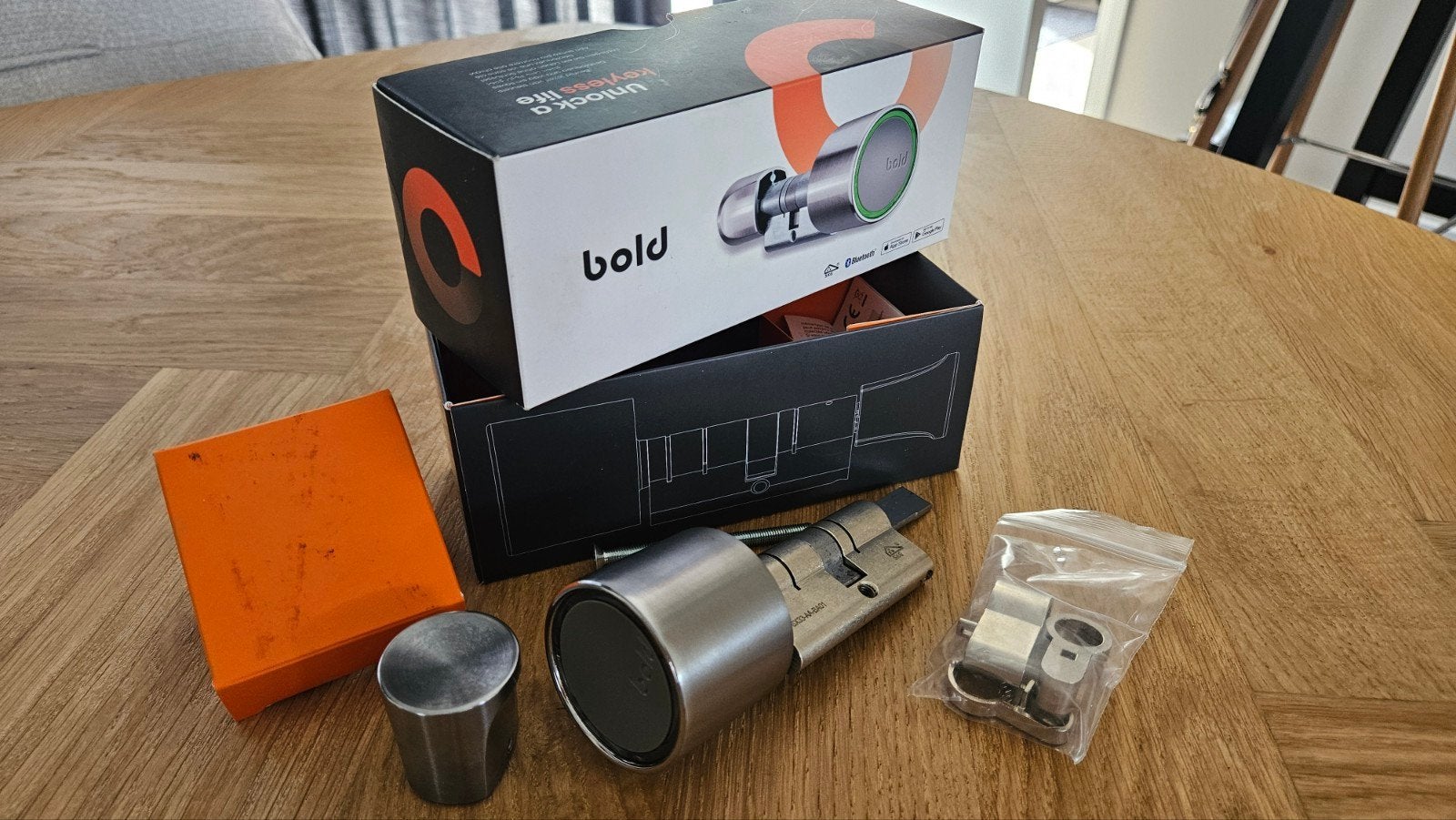 Bold Smart Cylinder SX33 - Slim slot, Doe-het-zelf en Verbouw, Hang- en Sluitwerk, Verzenden, Zo goed als nieuw, Rvs, Slot