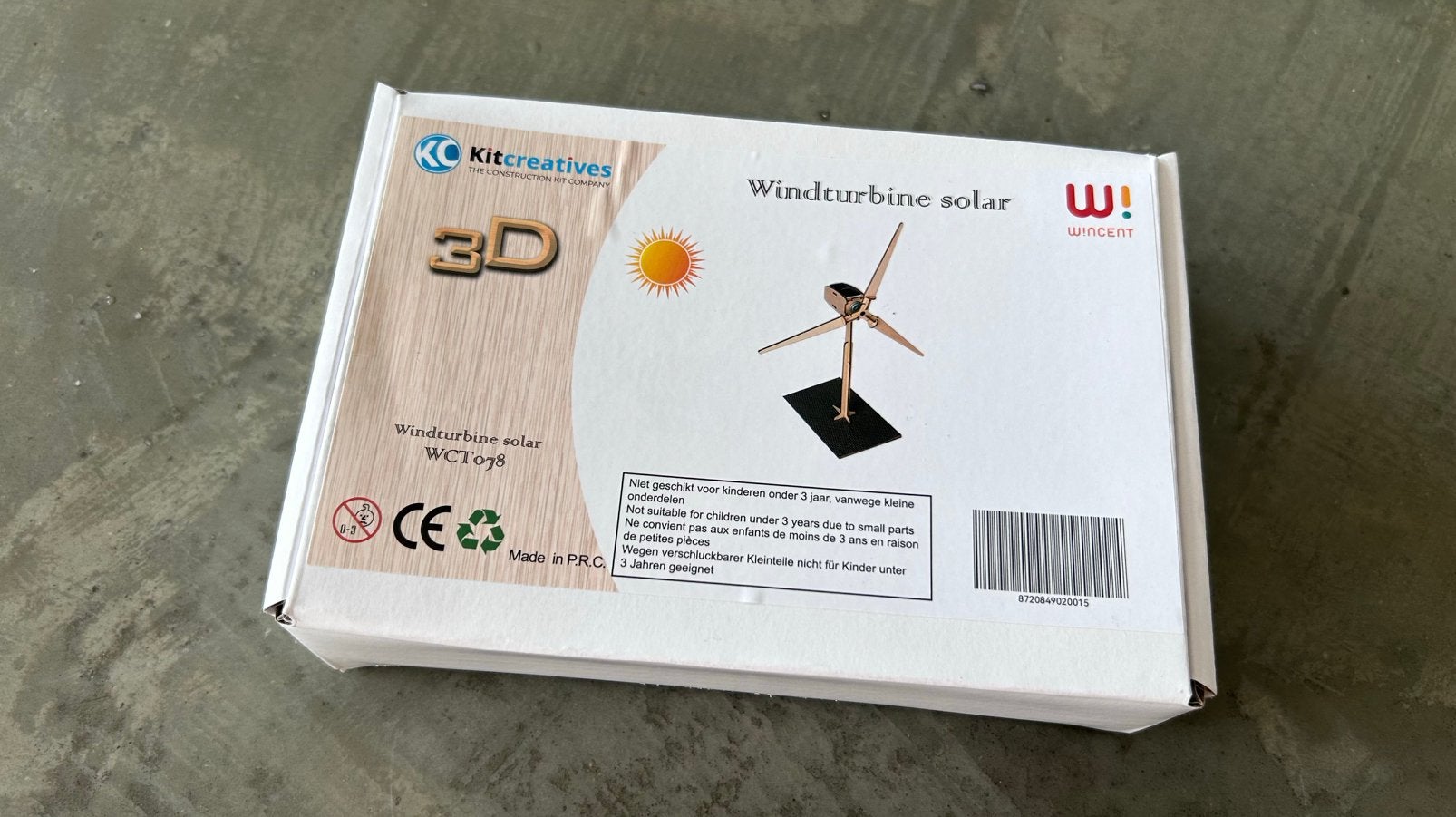 Wincent windturbine solar houten bouwpakket met zonnepaneel, Ophalen of Verzenden, Nieuw