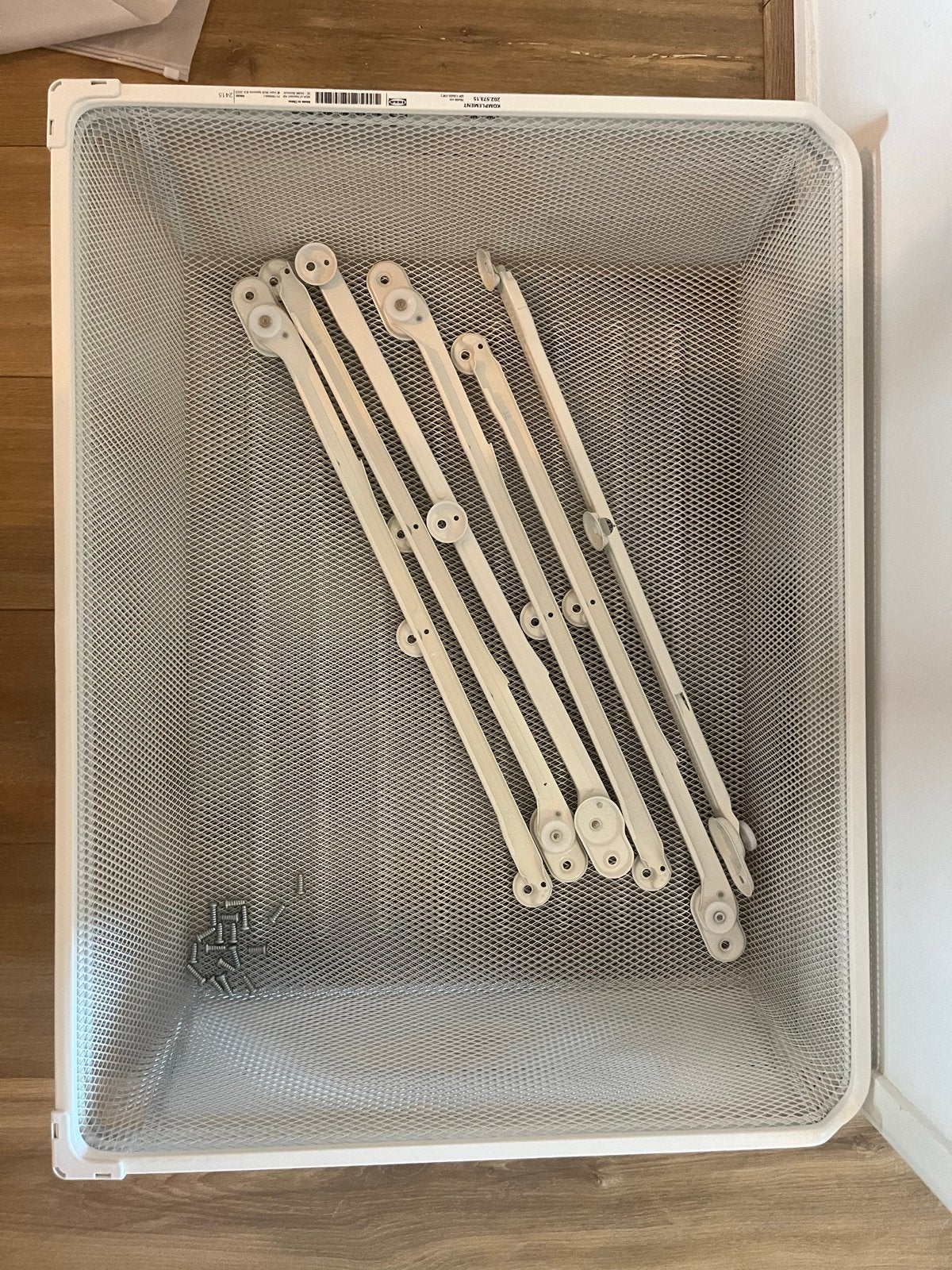 IKEA KOMPLEMENT Lade met draadmand, wit (75x58 cm), Ophalen, 50 tot 100 cm, Zo goed als nieuw, Minder dan 100 cm