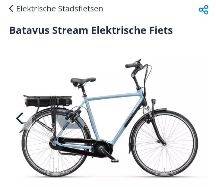 Elektrische fiets Batavus Stream 10/2016, Ophalen, Gebruikt, Batavus, 50 km per accu of meer