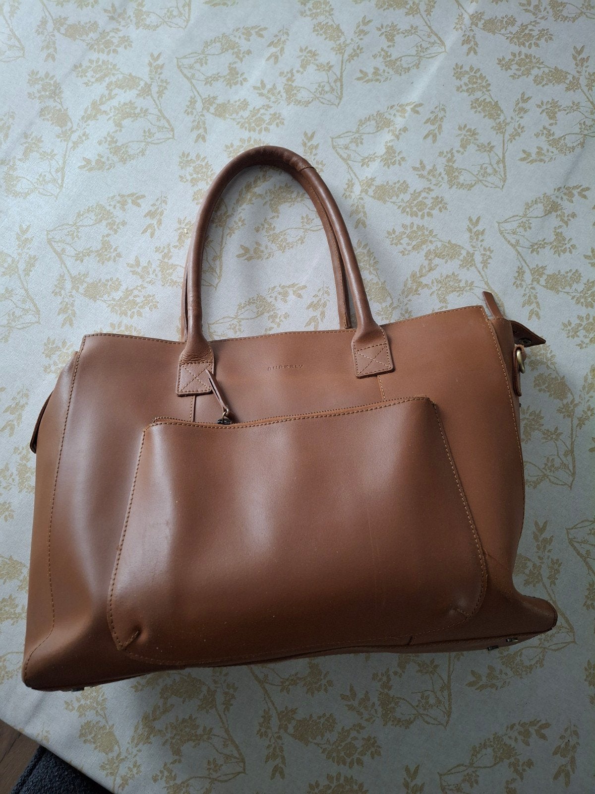 Burkely leren handtas - Cognac bruin, Ophalen of Verzenden, Zo goed als nieuw, Bruin, Handtas