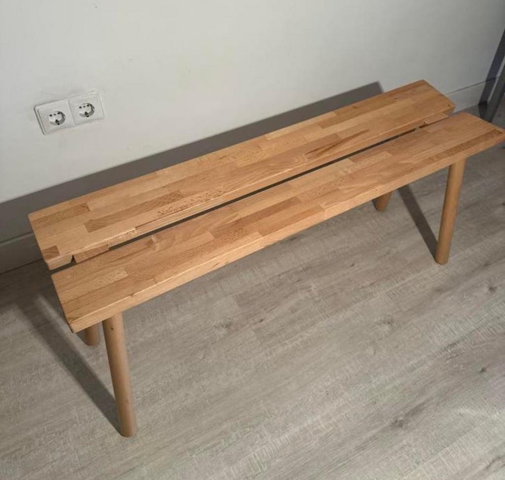 Ikea hay ypperlig houten bankje, Ophalen of Verzenden, Zo goed als nieuw, Tweepersoons, Minder dan 150 cm