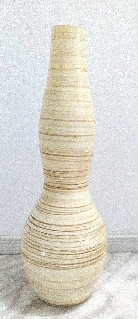 Vintage, keramieken, hoge vaas, 49 cm, beige, Spanje, Huis en Inrichting, Ophalen of Verzenden, Beige, Steen/keramiek, 49 cm