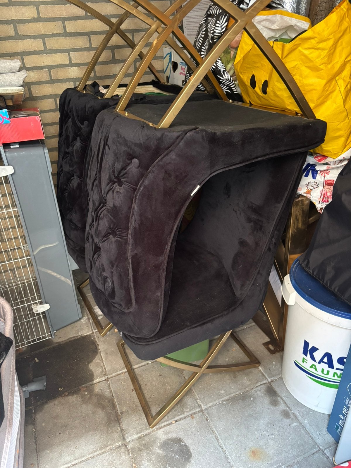 Eric kuster tafel met glasplaat +stoelen, Ophalen, Zo goed als nieuw