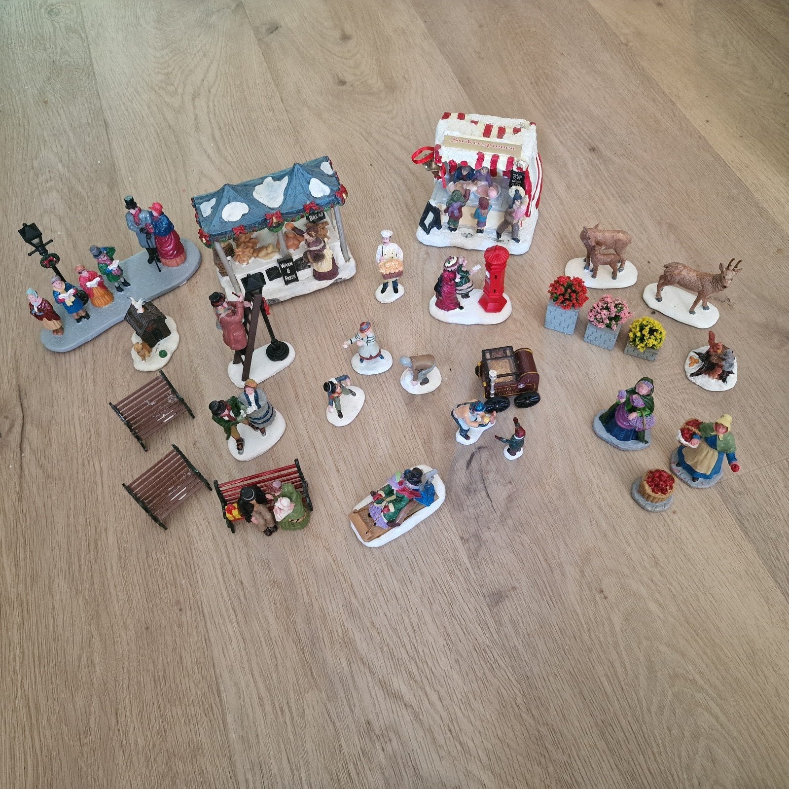 Kerstdorp decoratie/lampjes/miniaturen Dickens stijl, Diversen, Ophalen