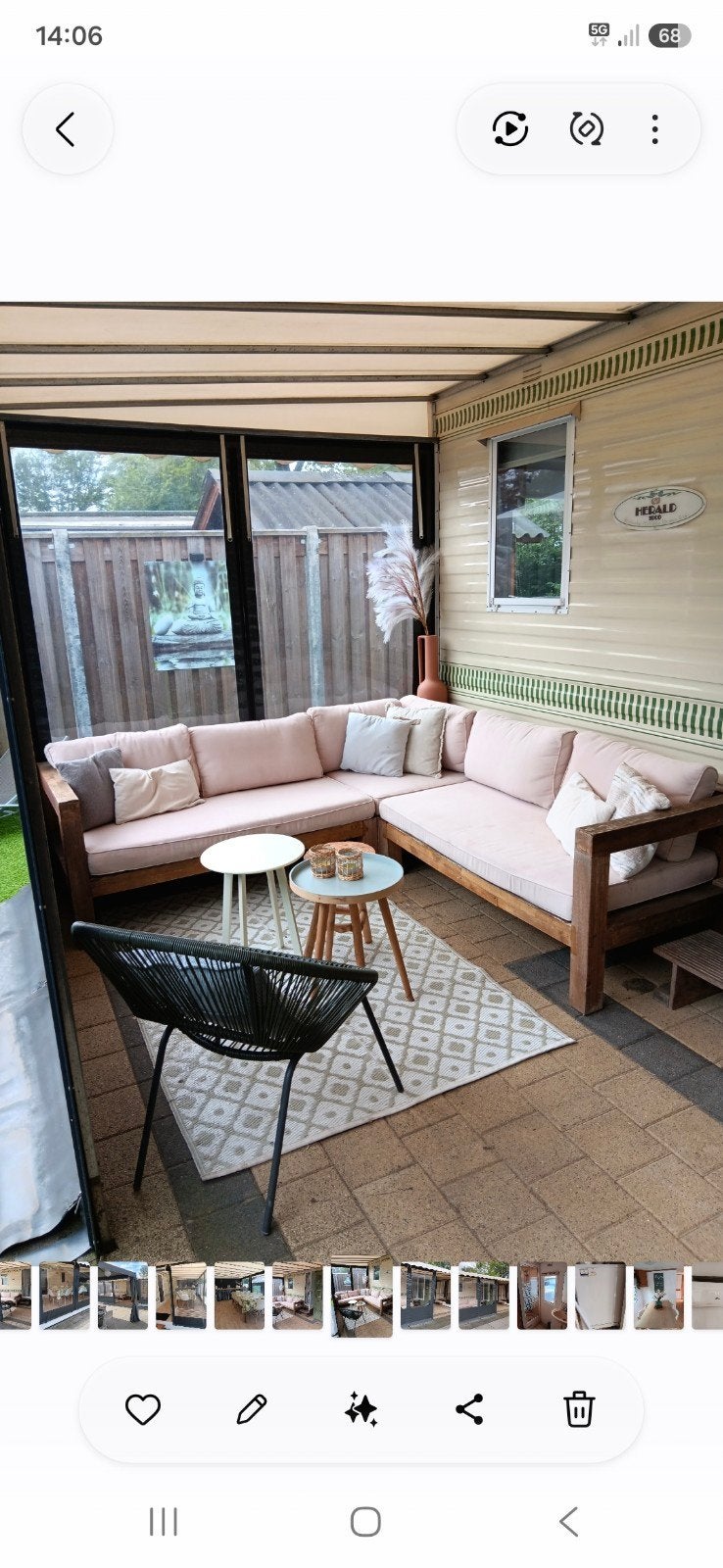 Loungebank tuinset hout, Tuin en Terras, Ophalen, Gebruikt, Hout