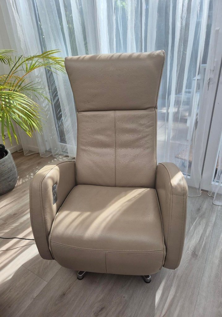 Relax Fauteuil Leer Draaibaar, Ophalen, Gebruikt, Minder dan 75 cm, Leer